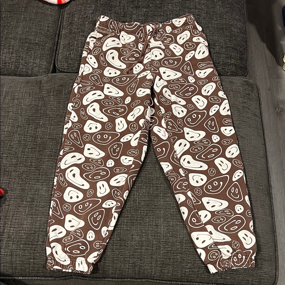 PacSun Kids Brown and White Patterned Joggers